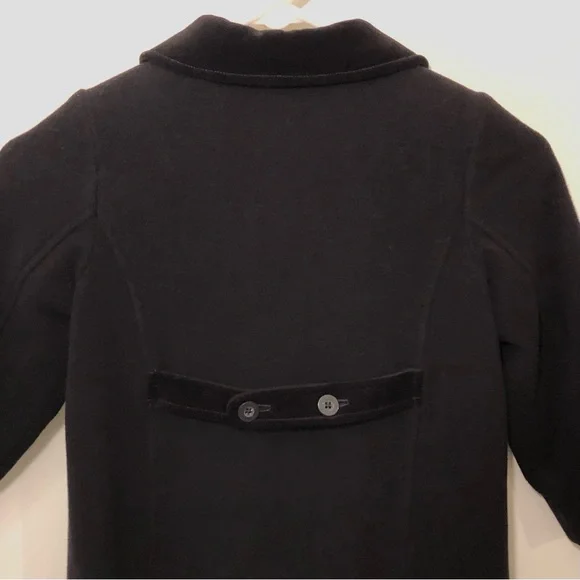NWT Janie and Jack Black Italian Wool & Velvet Coat